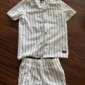 7 for All Mankind Kids' Cotton & Linen Shirt & Shorts Set Size 5
